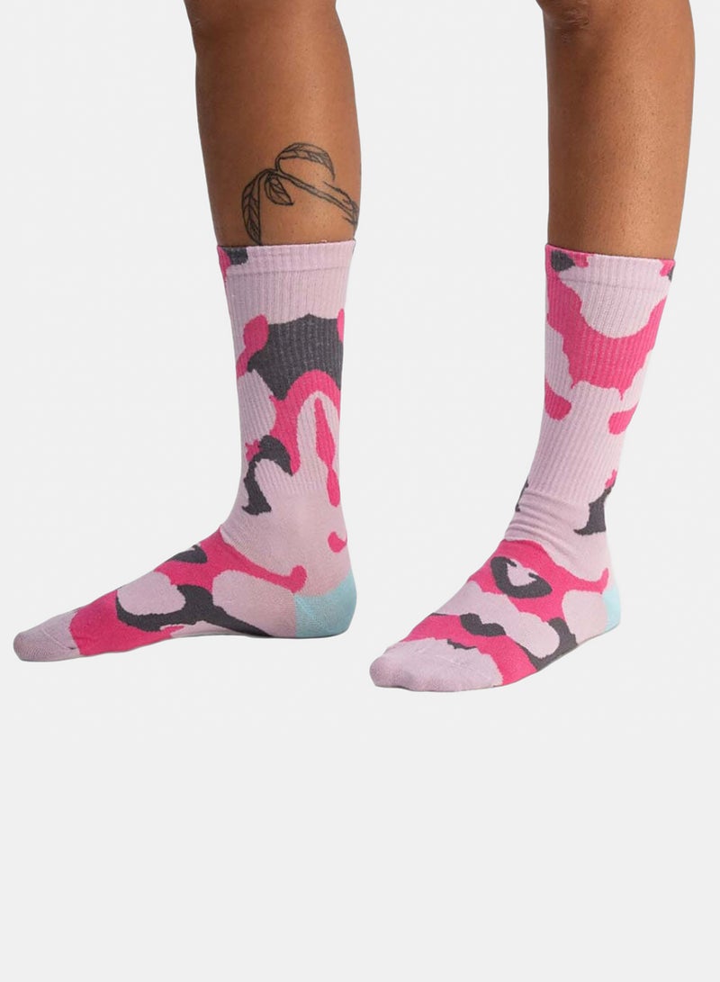 Pink Camo Neck Socks